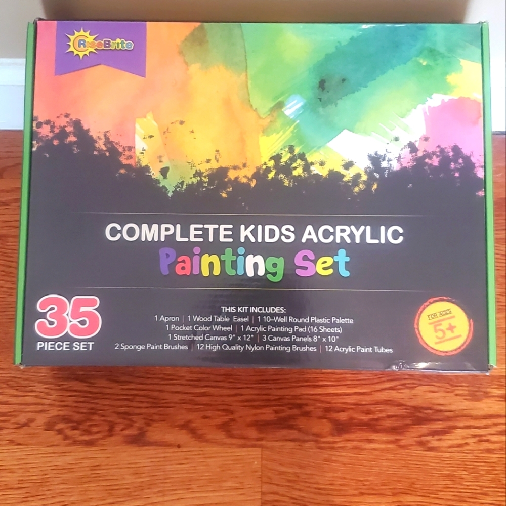 NEW!! Risebrite 35-piece Complete Kids Acrylic Painting Set!!